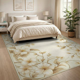 Cream Floral Vine Beige Area Rug