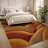 Bold Wavy Orange Shag Area Rug