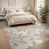 Floral Vintage Blush Peony Floral Area Rug