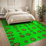 Playful Yellow Shamrock Green Area Rug