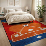 Multi-color and Patterns Baseball Diamond Area Rug