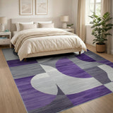 Geometric Modern Purple Grey Geometric Abstract Area Rug