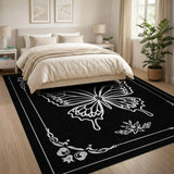 Ornate Butterfly Line Art Area Rug