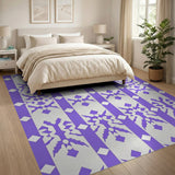 Purple Purple Snowflake Geometric Area Rug