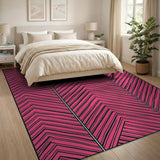 Bold Pink Chevron Zigzag Area Rug
