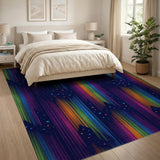 Vibrant Rainbow Star Geometric Area Rug