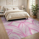 Pink Abstract Geometric Area Rug