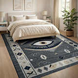 Evil Eye Heritage Tribal Grey Area Rug