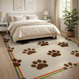 ODIKA Rainbow Paw Print Kids Rug