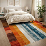 Bold Geometric Orange Arch Area Rug