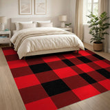 Bold Red Black Buffalo Plaid No. 5 Area Rug