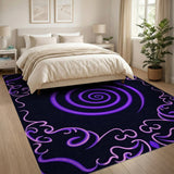 Purple Glowing Spiral Area Rug