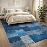 Blue Patchwork Heritage Tribal Rug