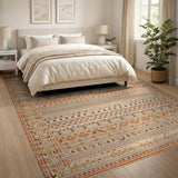 Heritage Tribal Orange Geometric Heritage Tribal Area Rug