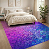 Vibrant Pink-to-Blue Scales Area Rug