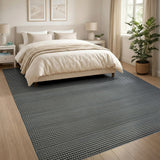 Black White Herringbone Woven Area Rug