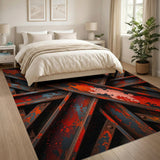 Rusted Crimson Crossbeam Area Rug