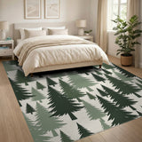 Verdant Pine Forest Washable Area Rug