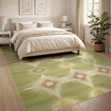 Geometric Modern Green Starburst Geometric Area Rug