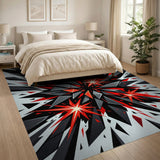 Red Explosion Geometric Area Rug