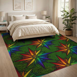 Rainbow Compass Star Geometric Area Rug