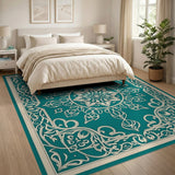 Teal Persian Medallion No. 4 Area Rug