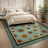 Mint Green Starburst Leaf Area Rug