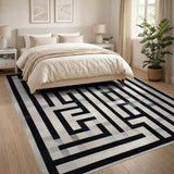 Bold Maze Labyrinth Geometric Area Rug