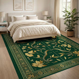 Golden Serpents Emerald Area Rug