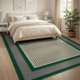 Green Border Houndstooth Area Rug
