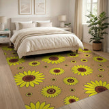 Yellow Vibrant Yellow Sunflower Scatter Area Rug