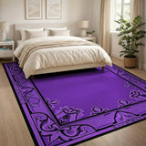 Purple Purple Ornate Persian Border Rug