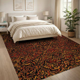 Burnt Orange Persian Medallion Area Rug