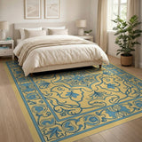 Traditional Persian Blue Teal Persian Medallion Area Rug