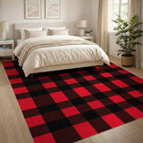Bold Red Black Buffalo Plaid No. 3 Area Rug