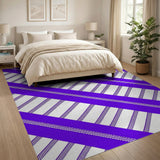 Purple Diagonal Stripe Geometric Rug