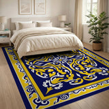 Multi-color and Patterns Navy Blue Gold Ornate Persian Area Rug