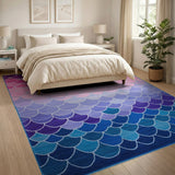 Multi-color and Patterns Mermaid Scales Gradient Area Rug