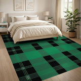 Green Green Black Plaid Area Rug