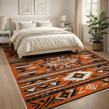 Bold Orange Southwestern Geometric Area Rug