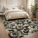 Vintage Peony Floral Area Rug