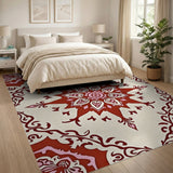 Traditional Persian Ornate Red Mandala Persian Area Rug