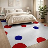Red and Blue Polka Dot Area Rug