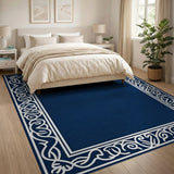 Traditional Persian Navy Ornate Border Area Rug