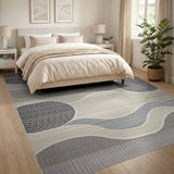 Abstract Wavy Layers Area Rug