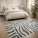 Zebra Stripe Black White Area Rug