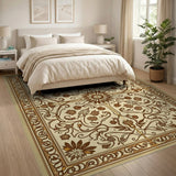 Ornate Beige Floral Persian Area Rug
