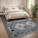 Black and White Southwestern Black White Geometric Southwestern Area Rug