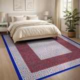 Patriotic Polka Dot Framed Area Rug