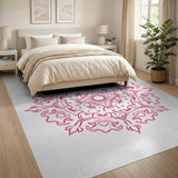 Ornate Pink Mandala Floral Rug
